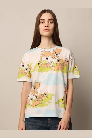 ONLY Women Printed Drop-Shoulder Sleeves T-shirt