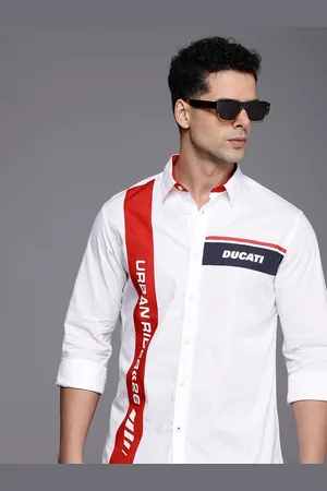 DUCATI Opaque Brand Logo Printed Pure Cotton Casual Shirt