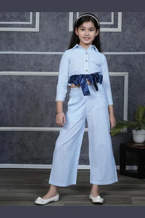 BAESD Girls Shirt Collar Striped Pure Cotton Shirt & Palazzo