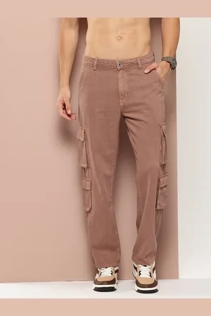 HARVARD Men Straight Fit Pure Cotton Cargo-Style Jeans