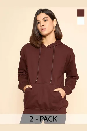 Color Capital Pack Of 2 Women Solid Pullover Cotton Sweatshirts