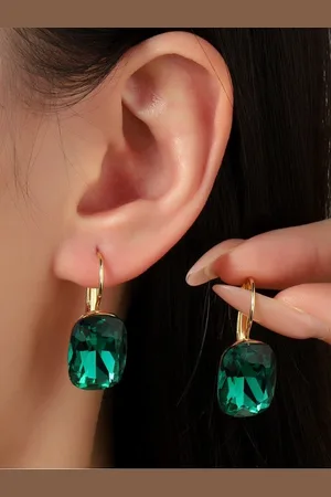 Salty Opulent Gem Stone Studded Contemporary Celestial Hoop Earrings