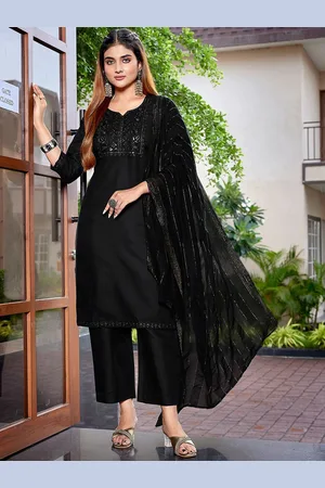 DIVASTRI Women Ethnic Motifs Embroidered Regular Sequinned Kurta with Trousers & With Dupatta