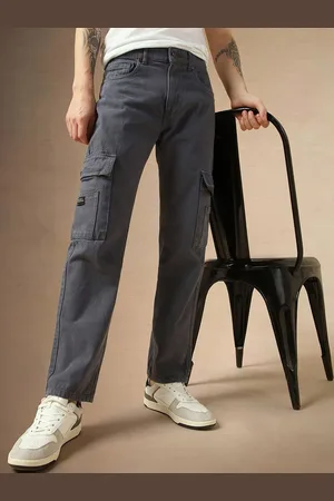 Dennis Lingo Men Relaxed Fit Mid-Rise Clean Look Cotton Cargo Jeans