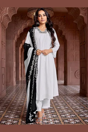 DIVASTRI Women Ethnic Motifs Embroidered Regular Thread Work Kurta with Trousers & With Dupatta