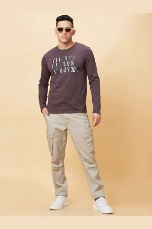 Being Human Men Varsity Printed Henley Neck Applique T-shirt