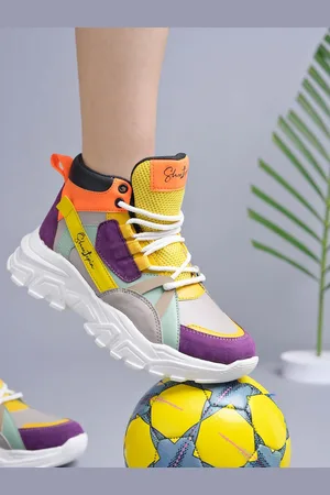Shoetopia Girls Round Toe Lace-Ups Sneakers