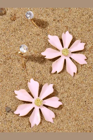 Salty Stone Studded Floral Drop Earrings