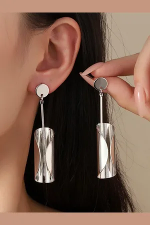 Salty Silver Contemporary Ages Luxury Drop Earrings