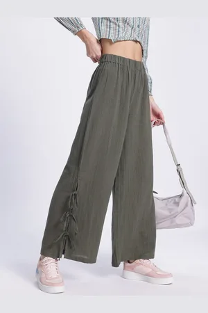 DressBerry Women Elegant Drape Trousers with Bow-Detail