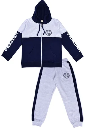 Clothe Funn Boys Printed Cotton Hooded Tracksuit