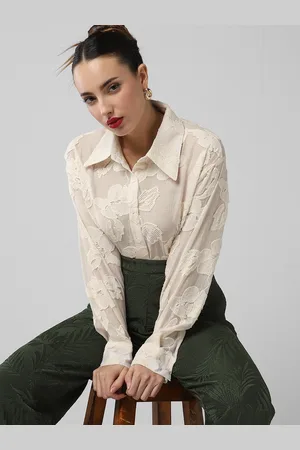SHOWOFF Women Floral Semi Sheer Casual Shirt
