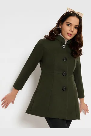 Martini Women Stand Collar Regular Fit Single-Breasted Pea coat