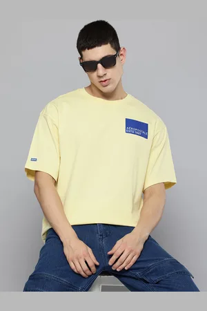 Aeropostale Men Drop-Shoulder Sleeves Pure Cotton T-shirt