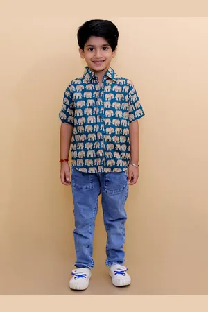 The Mom Store Boys Tartan Checks Opaque Casual Shirt