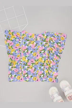 Pantaloons Girls Round Neck Printed Crop Top
