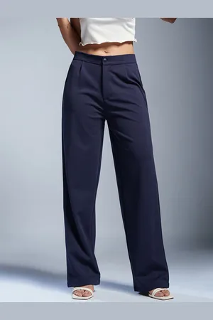 FREAKINS Women Relaxed Straight Leg Straight Fit High-Rise Korean Pant