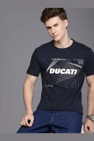 DUCATI Brand Logo Printed Pure Cotton T-shirt