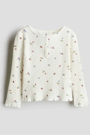H&M Girls Pointelle Jersey Top