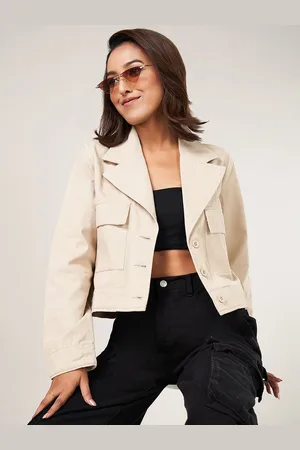 PEOPLE Women Boxy Windowpane Checks Opaque Casual Shirt