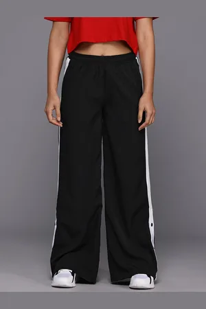 HRX Women Side Stripe Button-Hem Lifestyle Track Pants