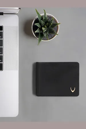 Hidesign Men Black Leather Two Fold Wallet