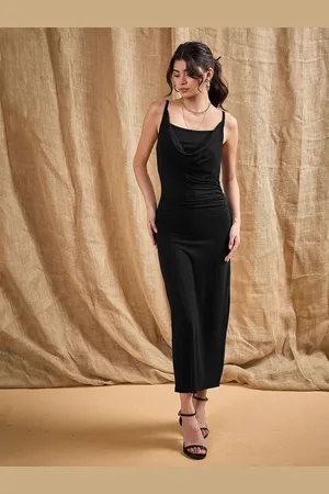 Sassafras Women Cowl Neck Sheath Maxi Dress