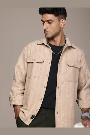 Roadster The Life Co. Self Design Opaque Relaxed Fit Casual Shacket