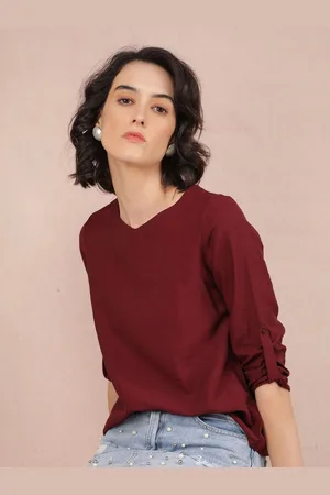 Crimsoune Club Women Roll-Up Sleeves Top