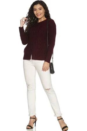 CLAPTON Women Woollen Long Sleeves Cardigan