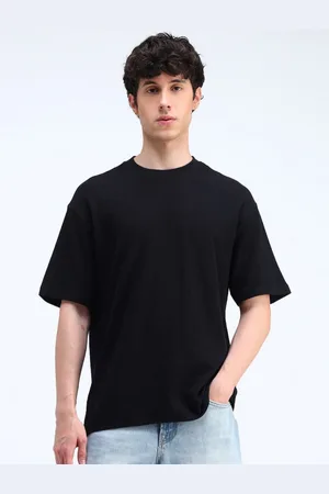 Flying Machine Men Solid Round Neck Cotton T-shirt
