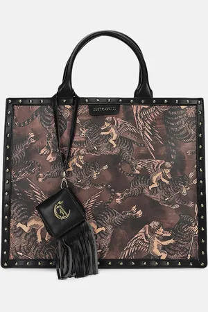 Roberto Cavalli Women Graphic Printed Shopper Tote Bag With Pouch
