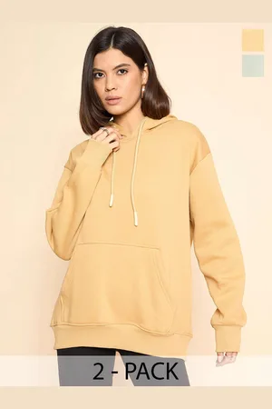 Color Capital Pack Of 2 Women Solid Pullover Cotton Sweatshirts