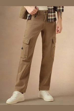Dennis Lingo Men Relaxed Fit Mid-Rise Clean Look Cotton Cargo Jeans