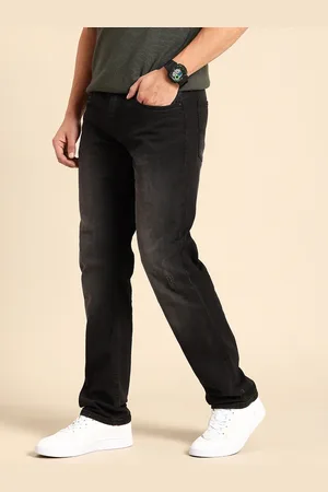 Being Human Men Straight Fit Low Distress Light Fade Stretchable Jeans