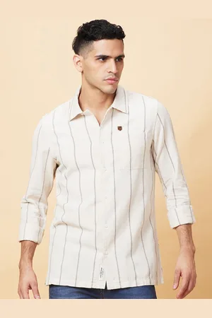 Being Human Men Slim Fit Windowpane Checks Opaque Striped Casual Shirt