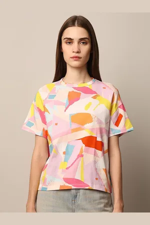 ONLY Women Printed Drop-Shoulder Sleeves Boxy T-shirt