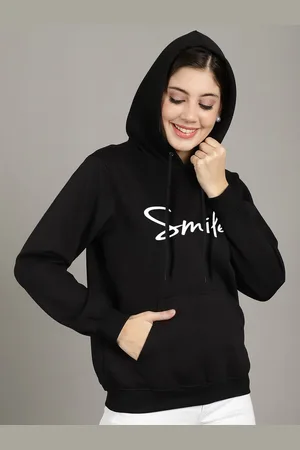 GRACIT Women Typography Printed Hooded Pullover Sweatshirt