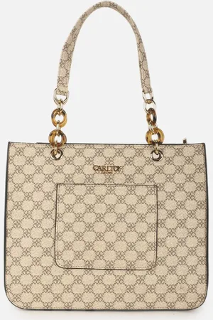 Carlton London Women Brand Logo Printed Structured Shoulder Bag