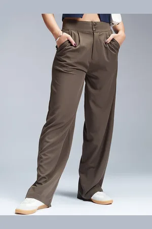 FREAKINS Women Relaxed Straight Leg Straight Fit High-Rise Korean Pants