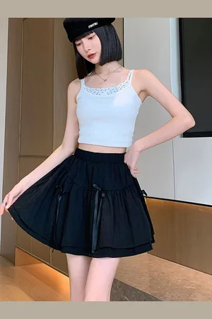 LULU & SKY Women Bow-tie Detail A-Line Flared Mini Skirt