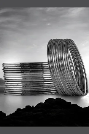 Sangria Set Of 36 Oxidized Bangles