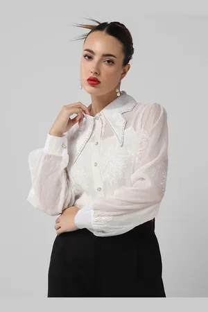 SHOWOFF Women Comfort Semi Sheer Casual Shirt