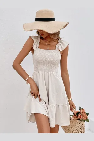 DressBerry Women Flutter Sleeve Fit & Flare Mini Dress