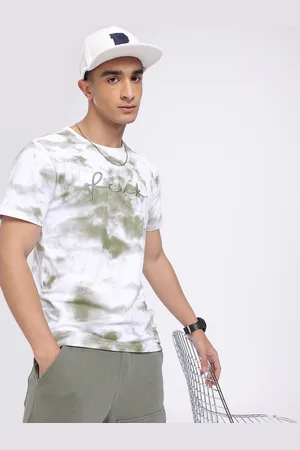 French Connection Brand Logo Embroidered Tie-Dyed T-shirt