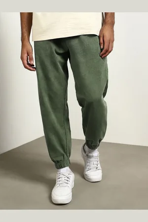 NOBERO Men Pure Cotton Oversized Mid-Rise Joggers