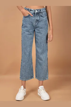 Crimsoune Club Girls Wide Leg Stretchable Jeans