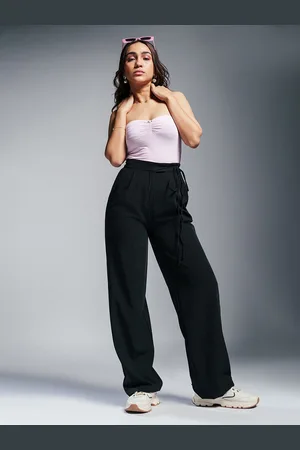 FREAKINS Women Neo Noir Tie-up Korean Pants