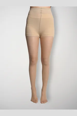 Theater Women Beige Solid Sheer Stockings