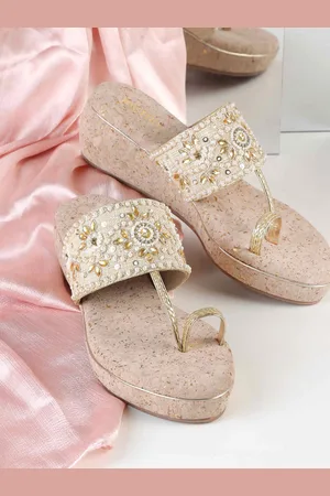 Metro Women Kitten Woven Design Square Toe Heels